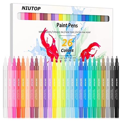 26 Colors Acrylic Paint Pens for Rock Painting, Stone, Ceramic, Glass, Wood, Halloween Pumpkin Paint, Fabric, Canvas, Porcelain, Christmas Ornaments, DIY Craft Supplies. Paint Markers Extra Fine Tip