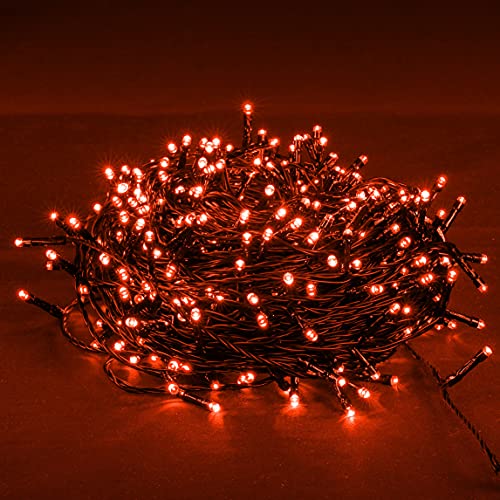 Image of DAZZLE BRIGHT Halloween 300 LED String Lights, 100FT Connectable String Lights with 8 Lighting Modes, Halloween Decorations for Party Carnival Supplies, Indoor Outdoor Yard Garden Decor (Orange)