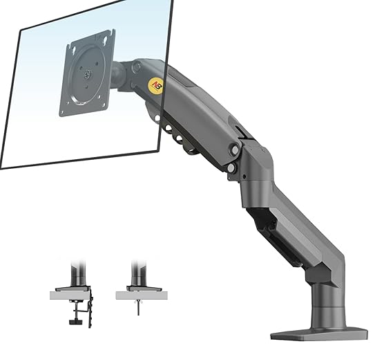 NB North Bayou Monitor Mount,Fits 4.4 to 19.8lbs Computer Monitors, Adjustable Stand with Tilt Rotation Swivel Function, Desk Mount F80 - Black Single Screen
