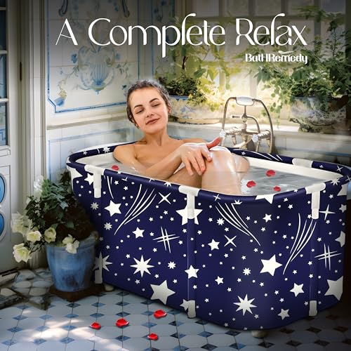Image of Bath Tub for Adult for Bathroom, Foldable SPA Tub for Home Use with Drainage Hole, Thickened Insulated Ice Bath Tub, Inflatable BathTub for Adults, Ice BathTub for Adults