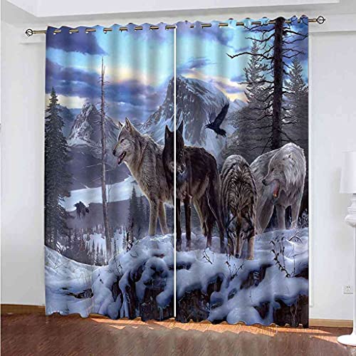 Rideaux occultants 3D loup polyester isolant thermique de qualité premium - 2