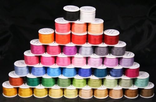 New ThreadNanny 50 Spools of 100% Pure Silk Ribbons - 4mm x 10 Meters - 50 Colors no Duplicates