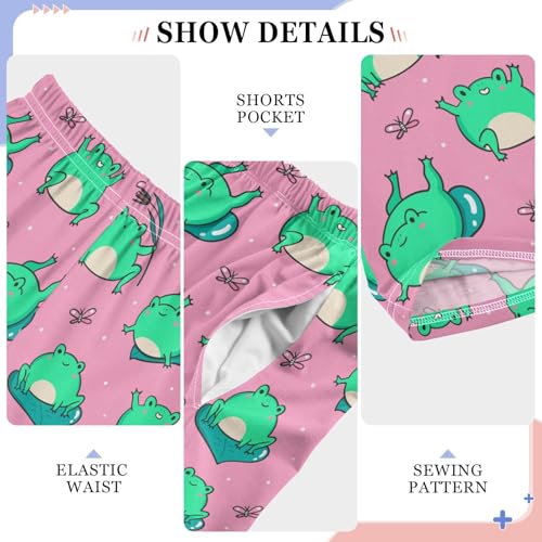 ZZXXB Lovely Frog Dragonfly Boys Long Pants Soft Trousers Elastic Waist Kids Lounge Bottoms with Pockets S-XL4