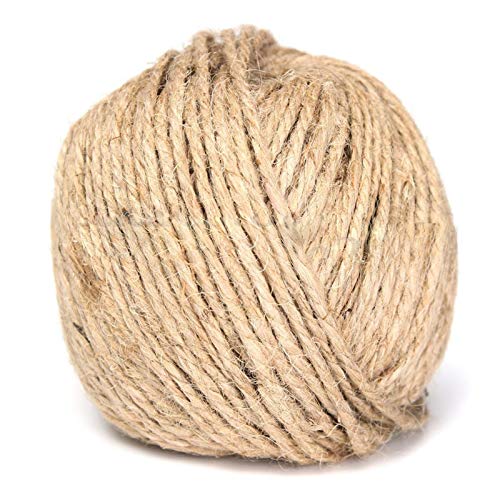 Zkenshan-Natural Jute Twine 3MM Thick 50M Brown Rustic Jute Twine String Handmade Hemp Jute Rope for Crafting Wedding, Natural Jute Fiber