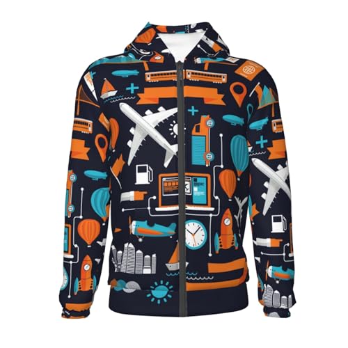 Creative Transport Kid Hoodies Boys Zip Up Sweatshirts Girls Pullover with Pocket2