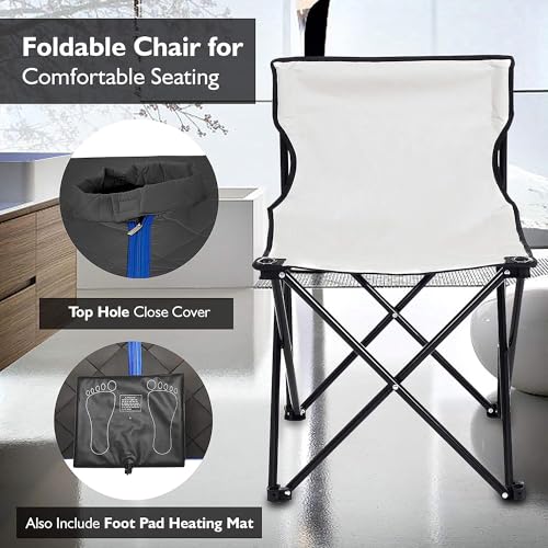 SereneLife Portable Infrared Home Spa, One Person Sauna with Heating Foot Pad and Portable Chair, Black - Image 5