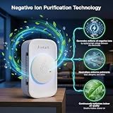 JOSTART Air Ionizer for Home, 6 Negative Ion Emitters (3X Purification), Plug-in Air Purifier for Small Spaces/Cat Litter Room, Kitchen, Smoke Dust, Ozone Free Ultra Quiet Air Freshener (3 Pack)