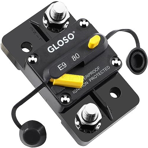 GLOSO Disjuntor manual Reset fusível automático disjuntor impermeável barco bateria carro camião 80 amperes E93