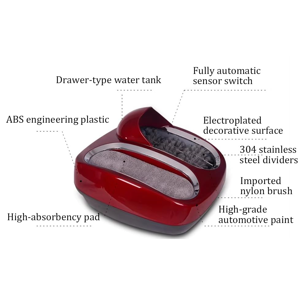 Máquina Inteligente para Limpiar Suelas De Zapatos, Equipo Eléctrico para Limpiar Calzado, Máquina Automática para Pulir Zapatos con Sensor,Champagne