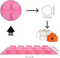 Vista 2 de Sakolla Paquete de 2 moldes cilíndricos de silicona para jabón, 15 moldes redondos de silicona para jabón hecho a mano, barras de loción, bombas