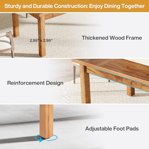 Tribesigns-7087-Wood-Dining-Table-for-6-8-People-Modern-Large-Rectangle-Kitchen-Table-Farmhouse-Dinner-Table-Dining-Room-Table-Kitchen-Dining-Room-Furniture-with-Thickened-Legs Tribesigns 7087 Wood Dining Table for 6 8 People Modern Large Rectangle Kitchen Table Farmhouse Dinner Table Dining Room Table Kitchen Dining Room Furniture with Thickened Legs