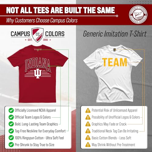 Indiana Hoosiers NCAA Overtime Classics Unisex T-Shirt Cardinal by Campus Colors - Used condition - Image 2