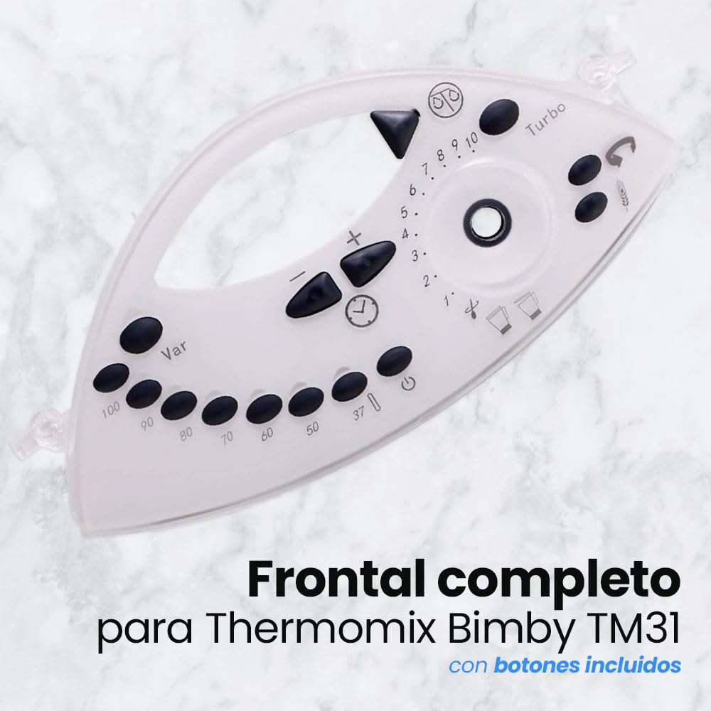 Anakel Home Repuesto Panel Frontal Completo 30230 Compatible con Thermomix TM31 | Botonera y Cubierta de Plástico Resistente, Blanco