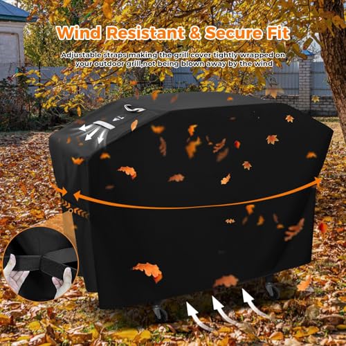Image of PasWith Griddle Cover for Blackstone 28 inch Griddle with Hood,Upgraded Rip-Proof & Waterproof Windproof 900D 5483 Grill Cover for Blackstone 2 Burner Griddle with Strap and Air Vent