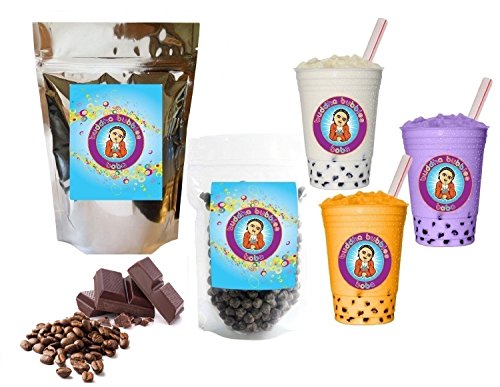 10+ Drinks Mocha Frappuccino Boba Tea Kit: Tea Powder, Tapioca Pearls & Straws By Buddha Bubbles Boba