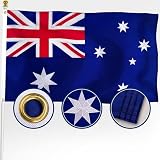 XIFAN Premium Australia Flag 3x5 ft Outdoor, Large Double Sided Heavy Duty 210D Nylon Embroidered Stars Australian Country Flag, Longest Lasting Decoration with 4-Stitch Hemming, Brass Grommets