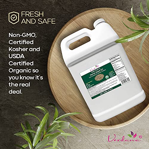 Organic Verdana Virgin Hemp Seed Oil â Unrefined Canadian Cold Pressed Oil â Non-GMO, Kosher Food Grade and Organic â 1 Gallon - Image 8