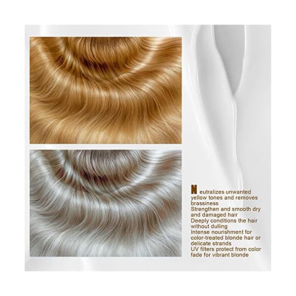 Luseta Purple Hair Mask 16.9 Oz, Deep Conditioner for Color Treated Hair Neutralizes Unwanted Yellow Tones and Removes Brassine, for Blond and Gray hair, Sulfate & Paraben Free