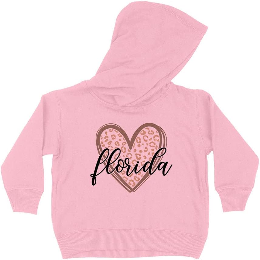 Leopard Heart Florida Kids Hoodie Sweatshirt Toddler