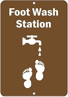 Glad grace Foot Wash Station Activity Sign Park Signs Aluminum Metal Sign