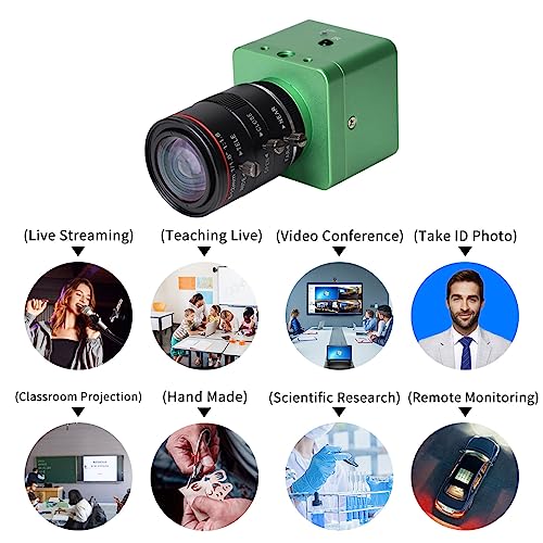 USB-Webcam mit C/CS-Mount, 6–12 mm manuelles Objektiv, 4K@30fps, UVC-Kamera für Monitore, Laptops, Desktops, USB-Industriekamera, 41 MP Kamera mit variablem Fokus (EU-Stecker) – Bild 3
