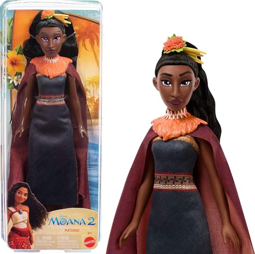 mattel disney moana 2 matangi fashion doll with 3 accessories removable outfit with cape head piece shoulder piece amp anklet inspired by the movie