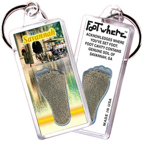FootWhere Savannah Souvenir Keychains. 6 Piece Set. Made in USA image 3