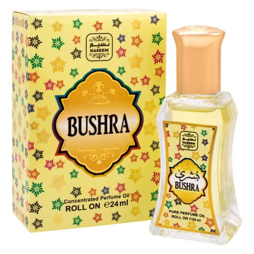 BUSHRA Perfume Oil Rollerball Non Alcoholic Fragrance Oil Citrus Sandalwood Fruity Perfumes for Women by Naseem Perfume 24 mL / 0.81 Fl Oz (Pack of 1) - Long Lasting Women's Fragrances.