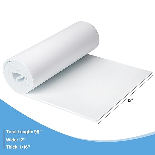 Miniatura 56 de Storystore Hojas de neopreno de aislamiento de espuma con adhesivo, 1/16 pulgadas de grosor x 12 pulgadas de ancho x 59 pulgadas de largo, rollo