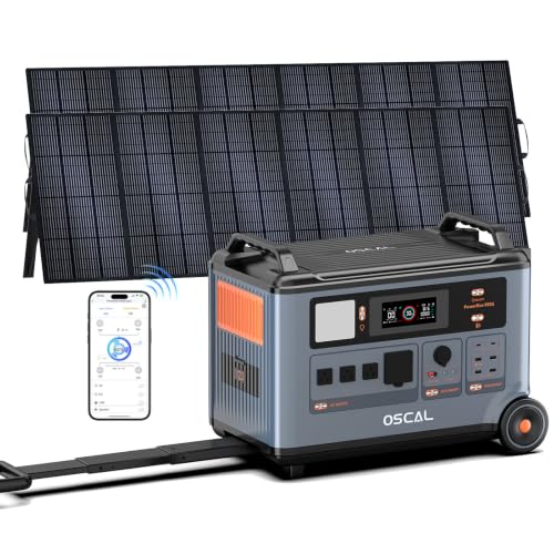 Image of PowerMax 6000 Solar Generator, 120 /240V Split Phase Voltage 6000W AC Outlets (9000W Peak), 3600Wh Power Station Expandable to 57.6kWh, Emergency for Home (PowerMax 6000(3600Wh)+2x400W)