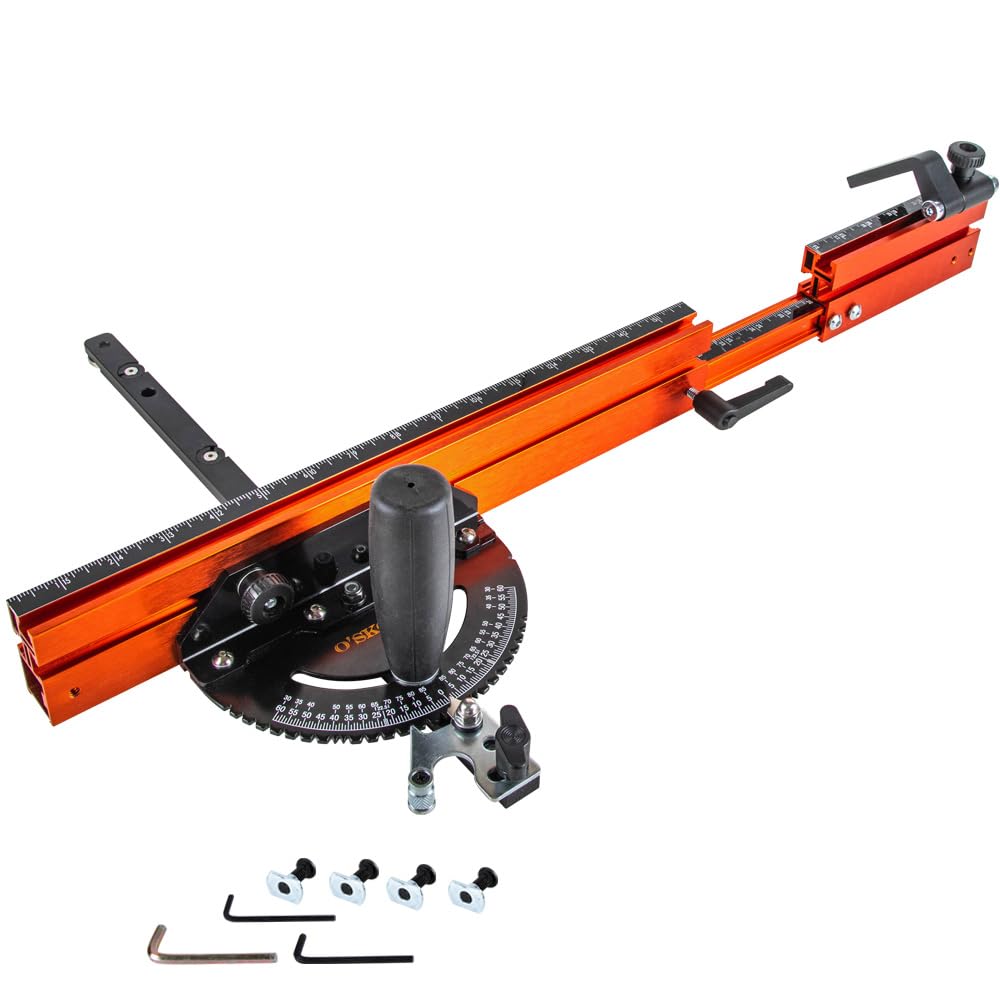 O’SKOOL Miter Gauge Extension Fence System with Standard Slot and Stop Holes