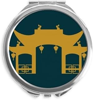 Thailand Myth Woodiness Temple Illustration Hand Compact Mirror Round Portable Pocket Glass