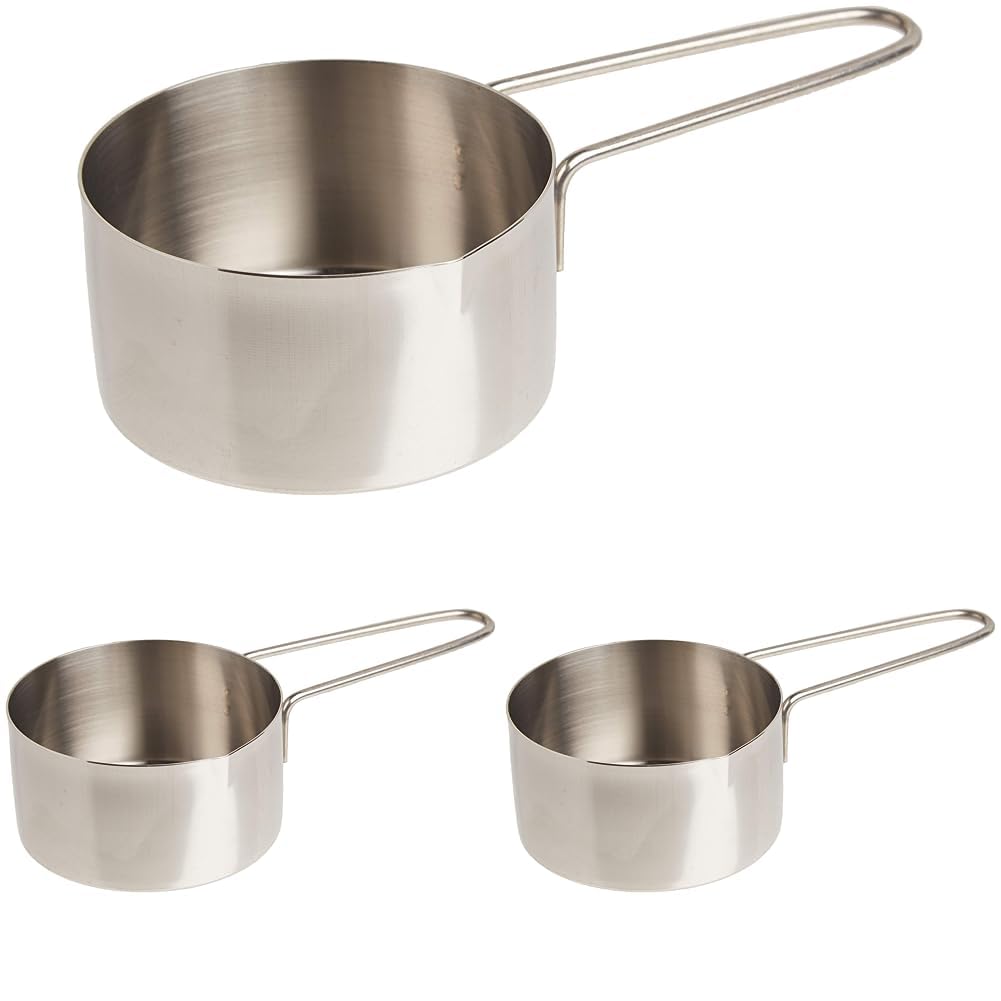 American Metalcraft MCW75 3/4 Stainless Steel Measuring Cup, 3/4-Cup, Silver (Pack of 3)
