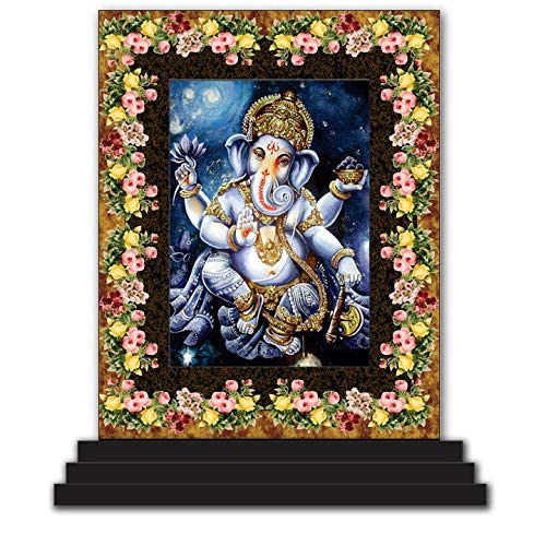 Statuette Ganesh Ji 3725 décoration soignée pour voiture et temple maison