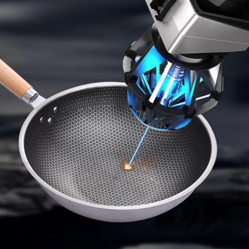 Wok de acero inoxidable con tapa y superficie antiadherente miniatura 5