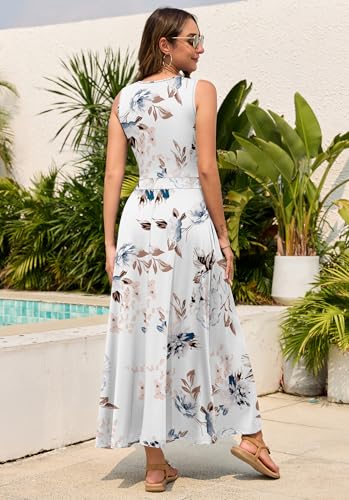 Image of MISFAY Women Maxi Dress Sleeveless Wrap V Neck Summer Boho Casual