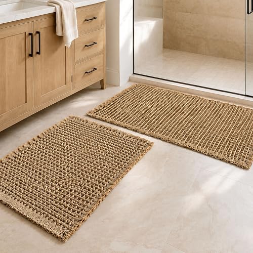 A Lots MiLi 2Pcs Waffle Bathroom Rugs Set - Bath