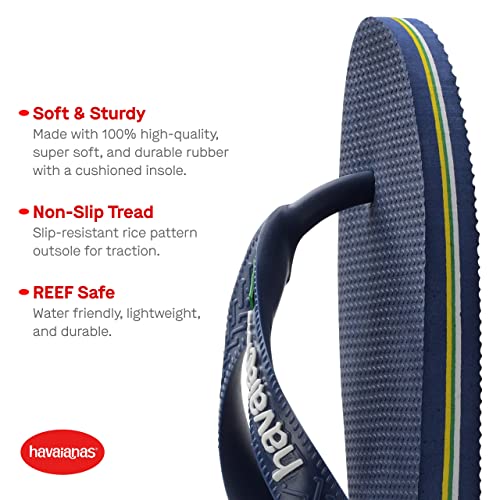 Havaianas Men's Brazil Logo Flip Flop Sandal, Navy Blue, 7-8 #TOP2