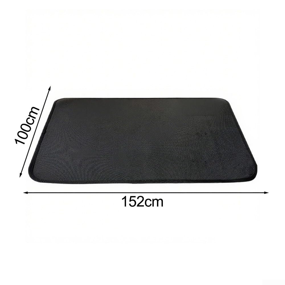 Protector de suelo de fibra de vidrio retardante de 152 x 100 cm con aislamiento de silicona para barbacoa y chimenea, resistente al aceite, fácil de limpiar (152 x 100 cm)