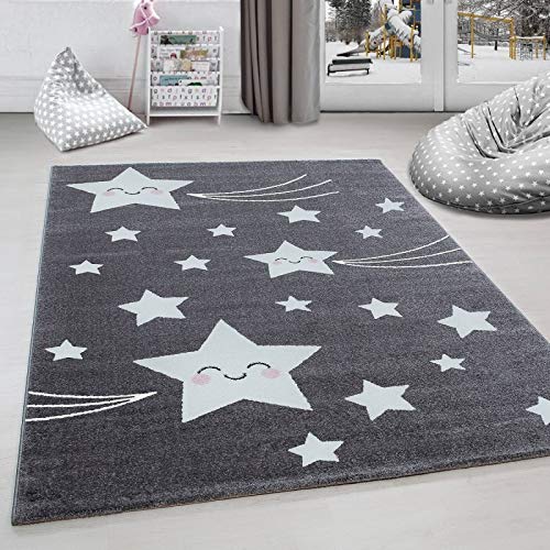 Tapis chambre enfant doux 160x160 cm résistant pour espace de jeu au sol
