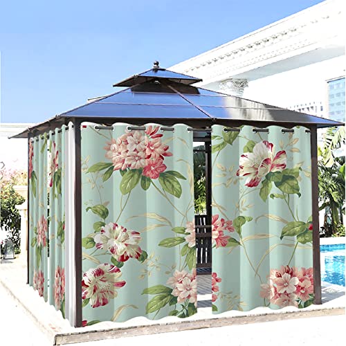 Rideau extérieur imperméable de qualité supérieure motif cyan - 2