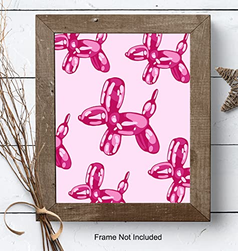 Balloon Dog Wall Art - Aesthetics Contemporary Art - Preppy Room Decor - Pink Bedroom Decor For Woman - Minimalism Modern Art Poster - Girl Teen Room Decor - Pop Art Decoration Unframed 8X10 #TOP7