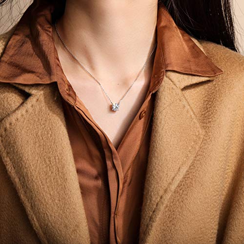 S.Leaf CO-N086-2CTTW-S Diamond Necklace Pendant Cubic Zirconia Tennis Necklace Solitaire Choker Necklace thumb #4