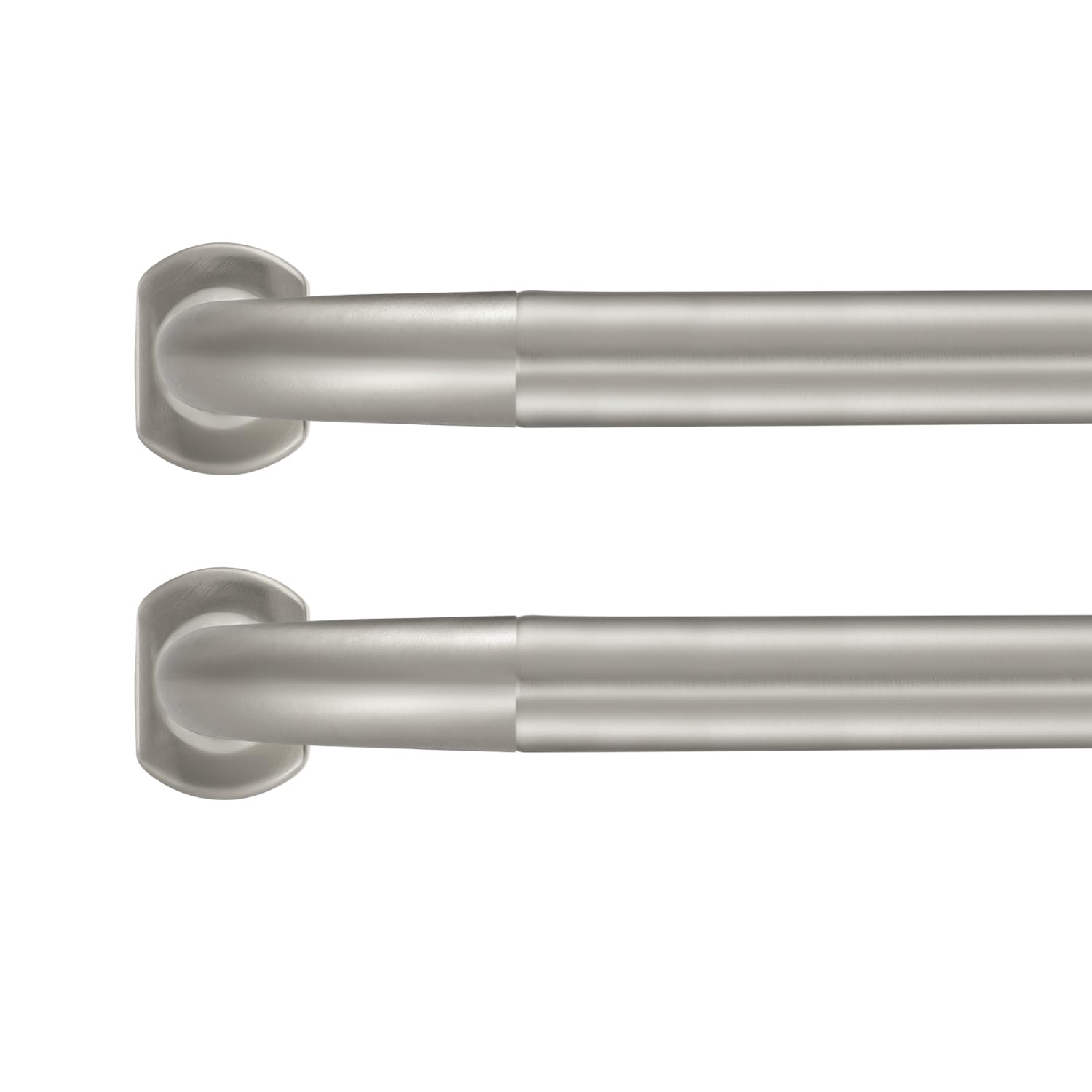 Photo 1 of 2 Pack 1Inch Diameter Wrap Around Curtain Rods, 84-120Inch Adjustable Length Room Darking Curtain Rods with Aluminum Finials and Brackets, Matte Nickel