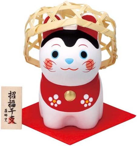 Amazon 錦彩招福戌 笊かぶり犬張り子 小 平成30年 干支置物 戌 犬 イヌ92 置物 オブジェ オンライン通販