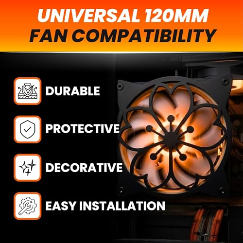 Coque ventilateur 120mm Sakura SplashNColor décorative noire pour PC - 4