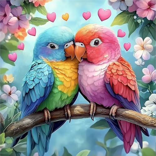 TOSTOG Bird Diamond Art Kits for Adults, DIY Spring Diamond Paintings Kits for Adults Beginner, Full Drill Animal Diamond Paintings Kit, Cute Bird Gem Painting Wall Art Decoration 12 * 12 Inch.