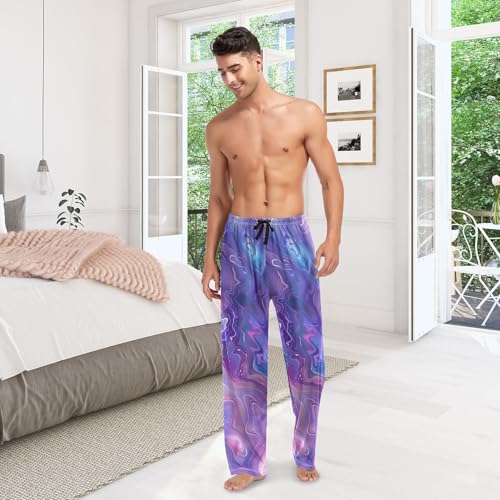 Men's Pajama Pants Violet Marble Ripple Sleep Pajama Lounge Pant with Pockets, Elastic Waistband 6
