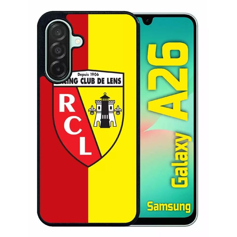Coque Galaxy A26 5G foot RC Lens en silicone noir idéale au stade Bollaert