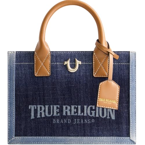 Image of True Religion Women's Tote Bag, Medium Travel Purse Handbag with Adjustable Shoulder Strap and Horseshoe Logo